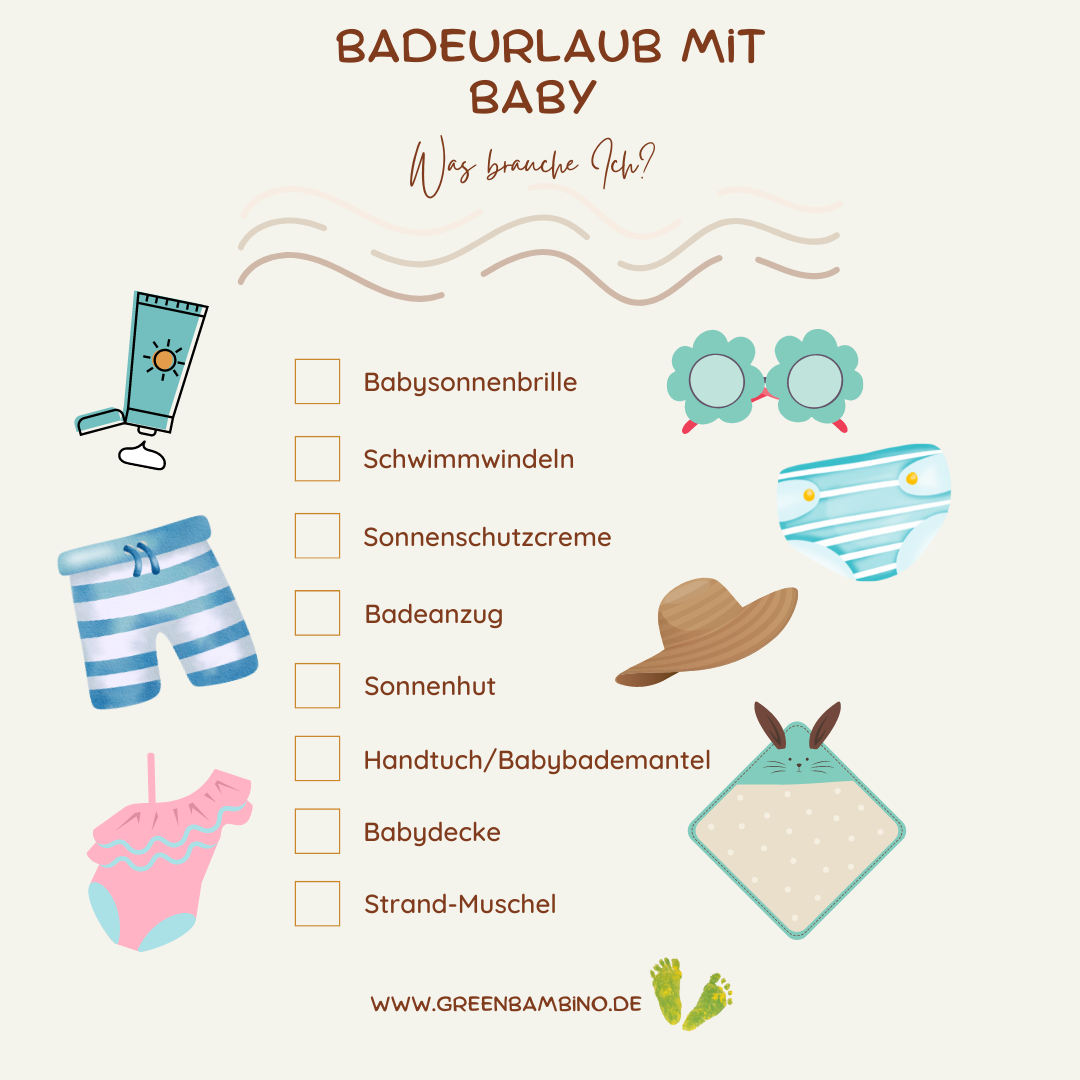 Checkliste Badeurlaub mit Baby Green Bambino